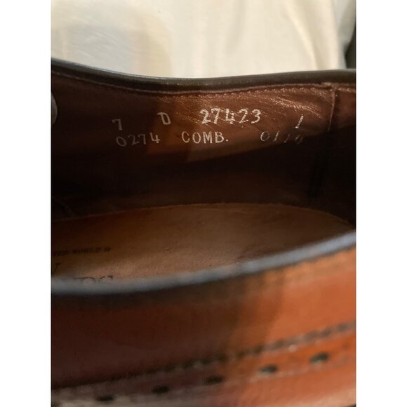 Allen Edmonds Mens Brogue Oxford Dress Shoes Size 7D Brown Leather - Picture 5 of 15